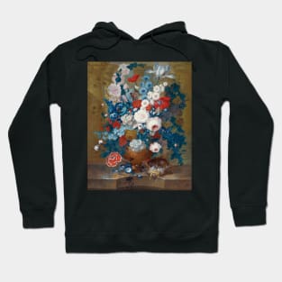 Flower Still Life With A Birds' Nest On A Ledge by Jan van Os Hoodie